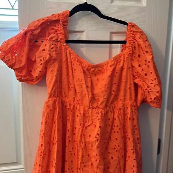 SOLD OUT ONLINE PRICE FIRM ELOQUII Eyelet Tie Front Maxi Dress - Picture 9 of 11